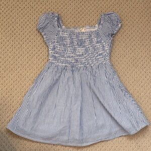 Crewcuts Blue & White Striped Smocked Dress